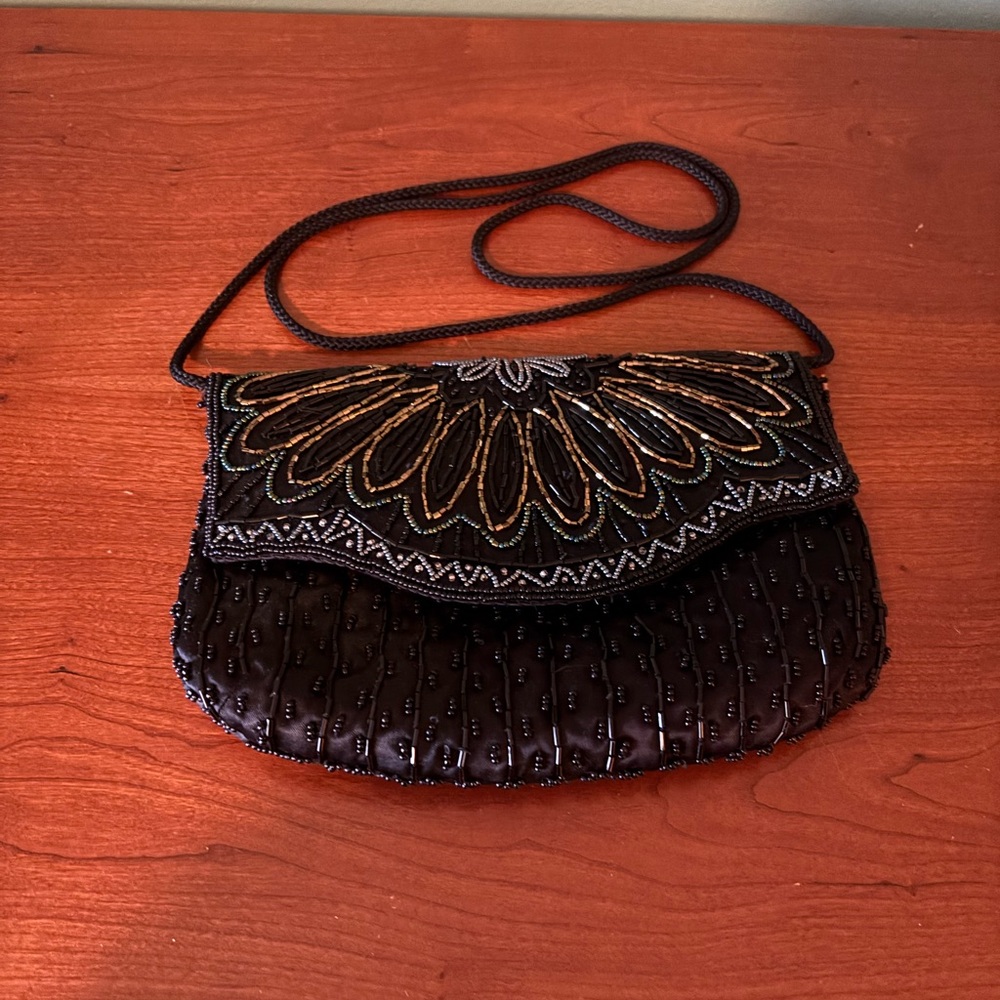 Carolyne Barton Elegant Black Beaded Women's Bag